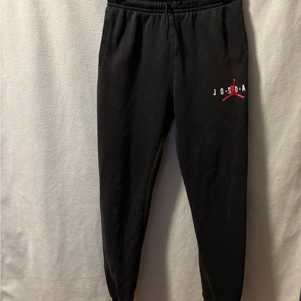 Jordan Kids Black Joggers with Red Logo
